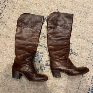 Frye tall brown leather boots